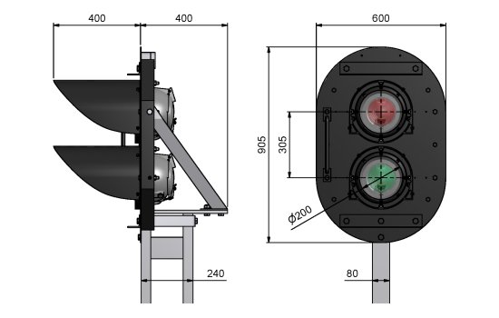 Hovedsignal m. 2 lanterner